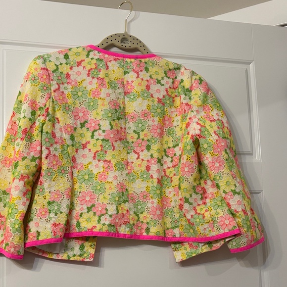 Lilly Pulitzer Multicolor Floral Lace Blazer with Pink Accents - Picture 4 of 4